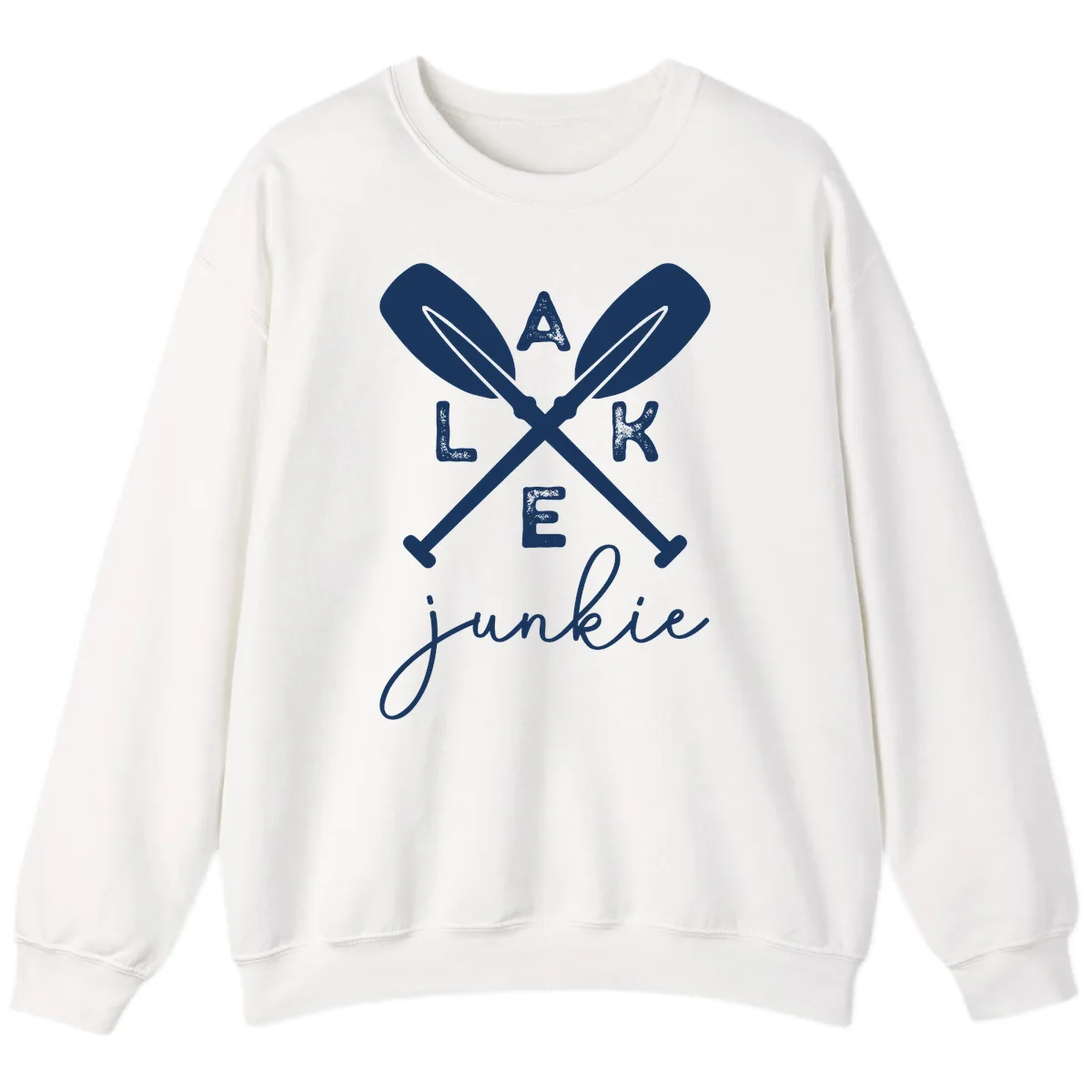 Lake Junkie Paddles Design Sweatshirt in White