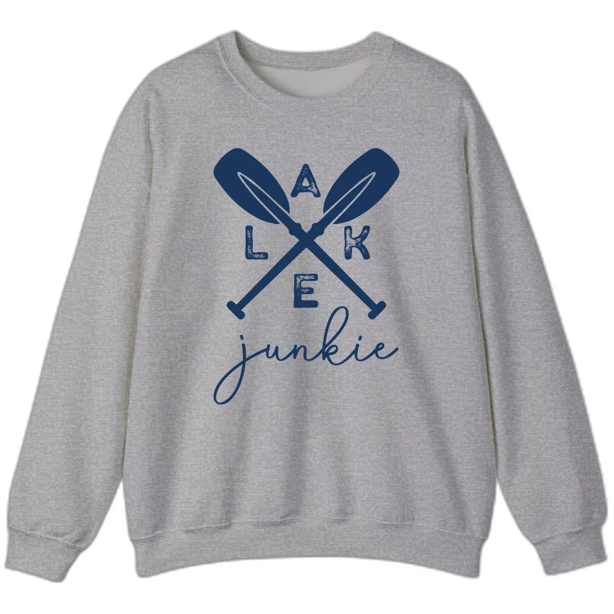 Lake Junkie Paddles Design Sweatshirt in Sport Grey