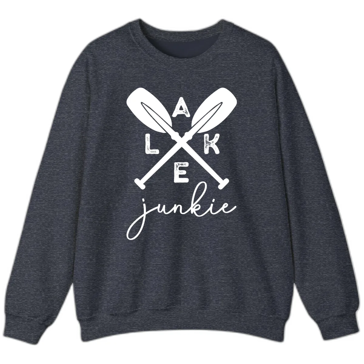 Lake Junkie Paddles Design Sweatshirt in Heather Sport Dark Navy