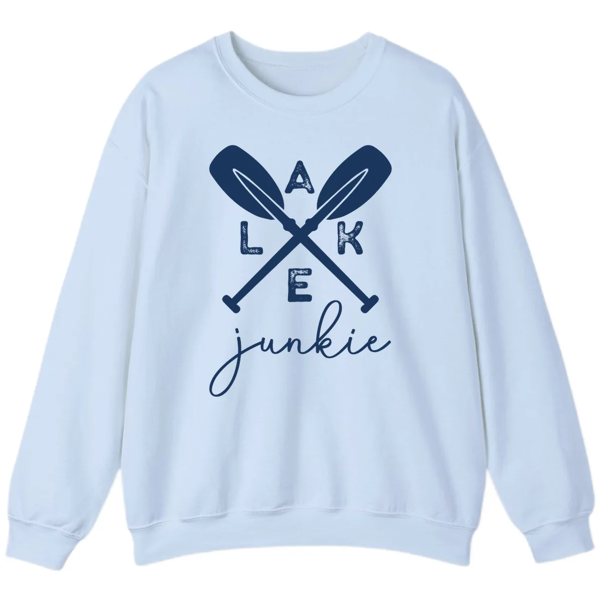Lake Junkie Paddles Design Sweatshirt in Light Blue