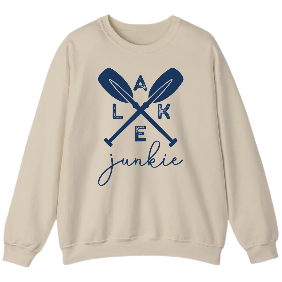 Lake Junkie Paddles Design Sweatshirt in Sand