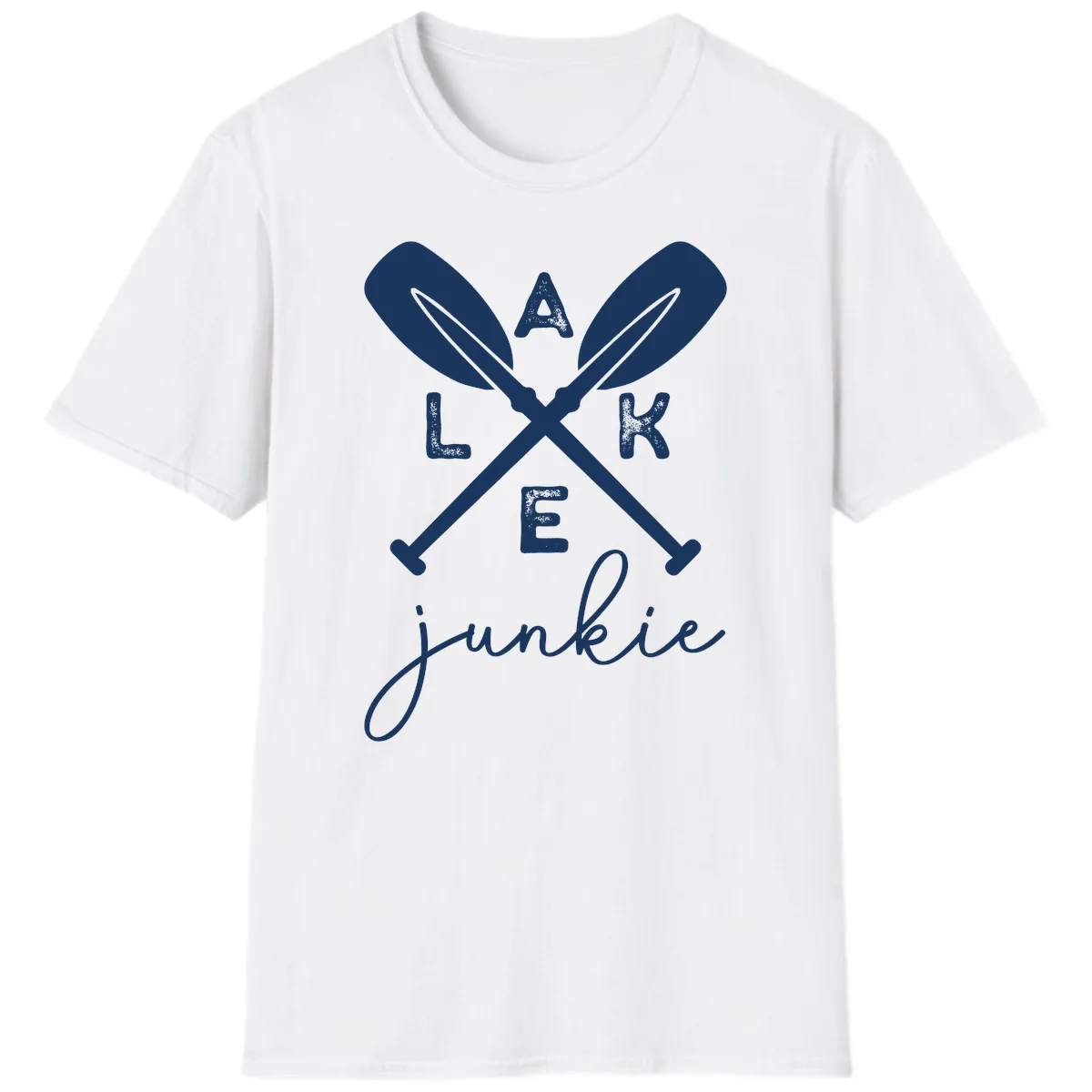Lake Junkie Paddles Design T-Shirt in White