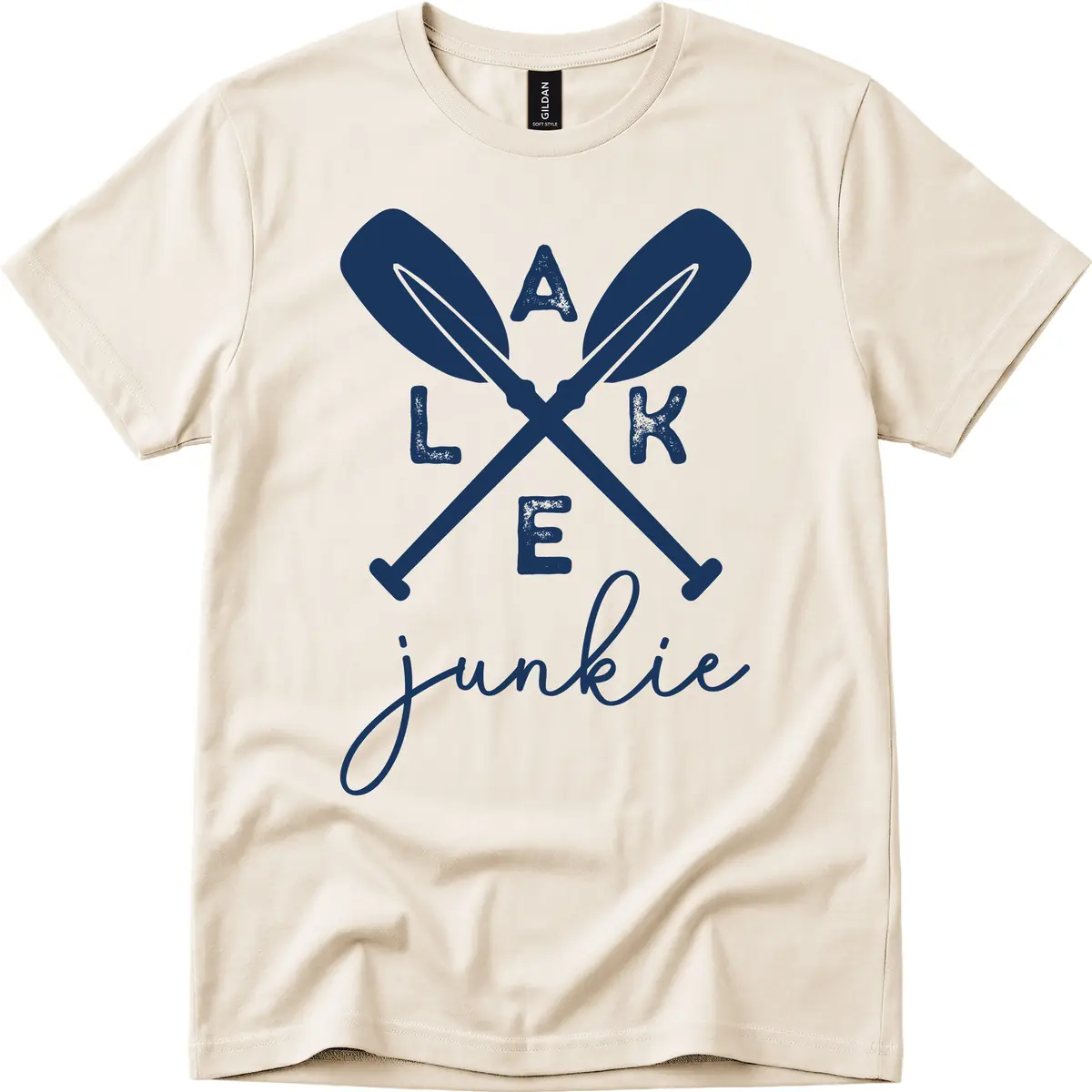 Lake Junkie Paddles Design T-Shirt in Natural