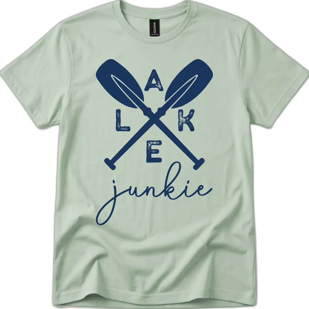 Lake Junkie Paddles Design T-Shirt in Sage