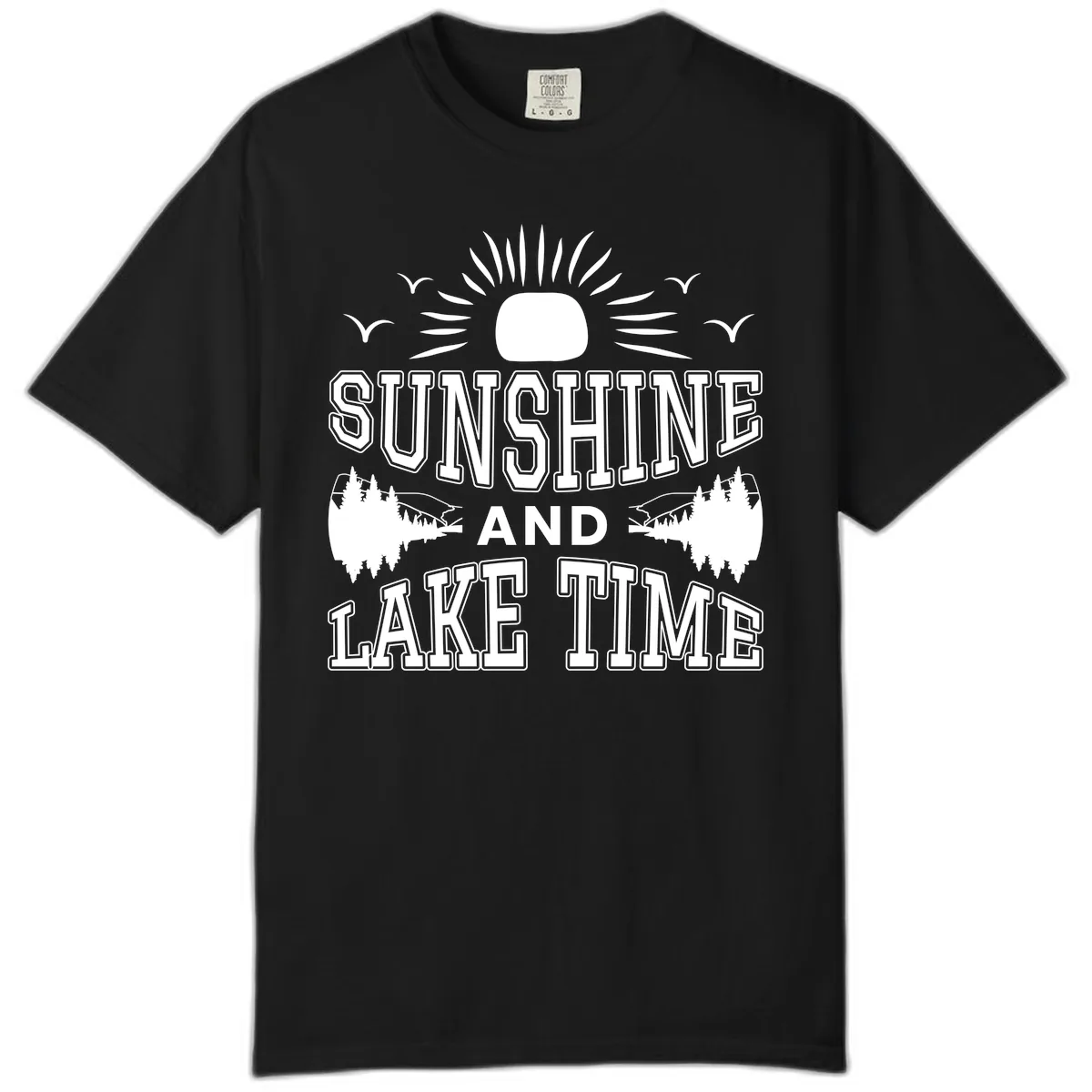 Sunshine And Lake Time Graphic Comfort Color in Black