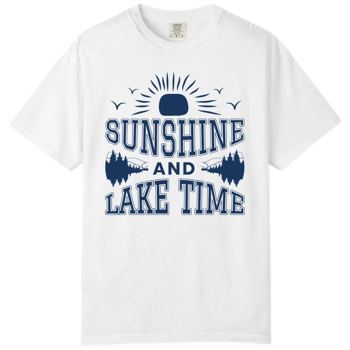 Sunshine And Lake Time Graphic Comfort Color in White