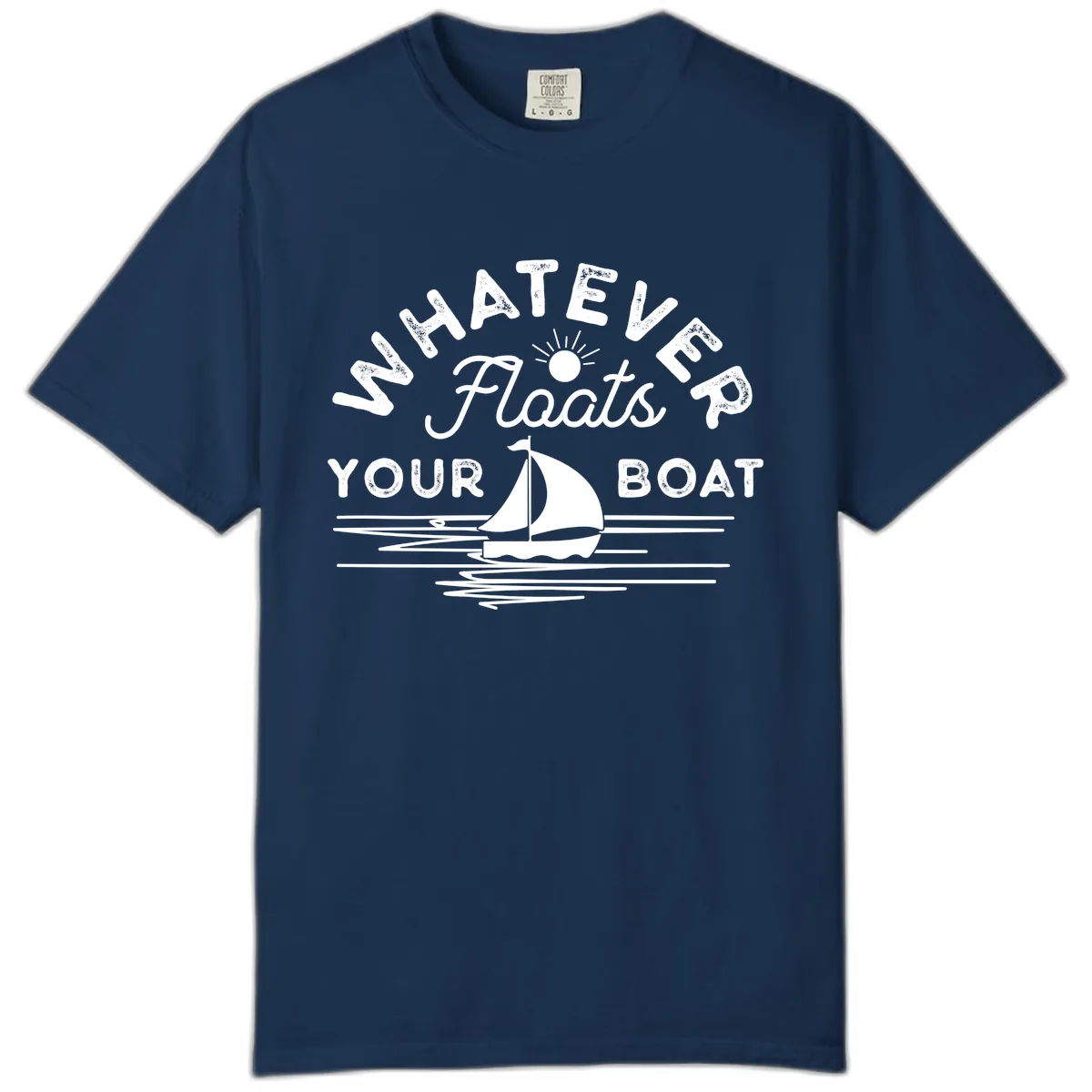 Whatever Floats Your Boat Design Comfort Color in Navy