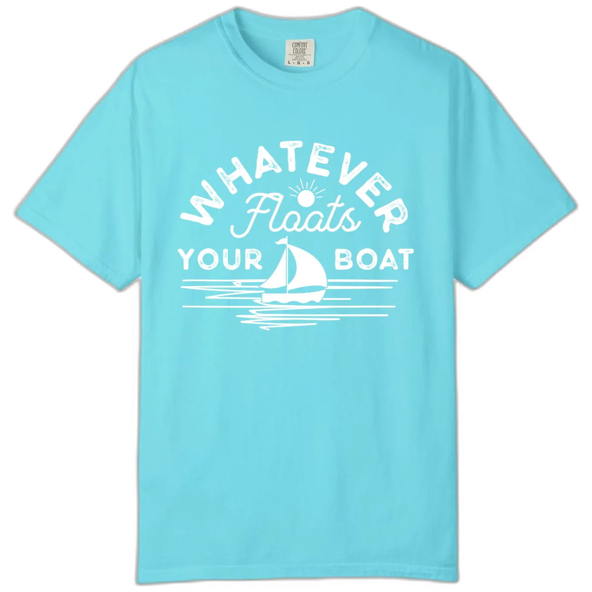 Whatever Floats Your Boat Design Comfort Color in Lagoon Blue