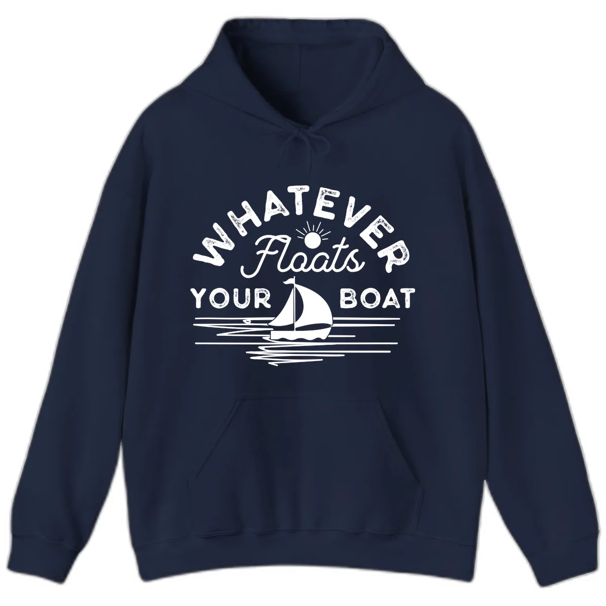Whatever Floats Your Boat Design Hoodie in Navy