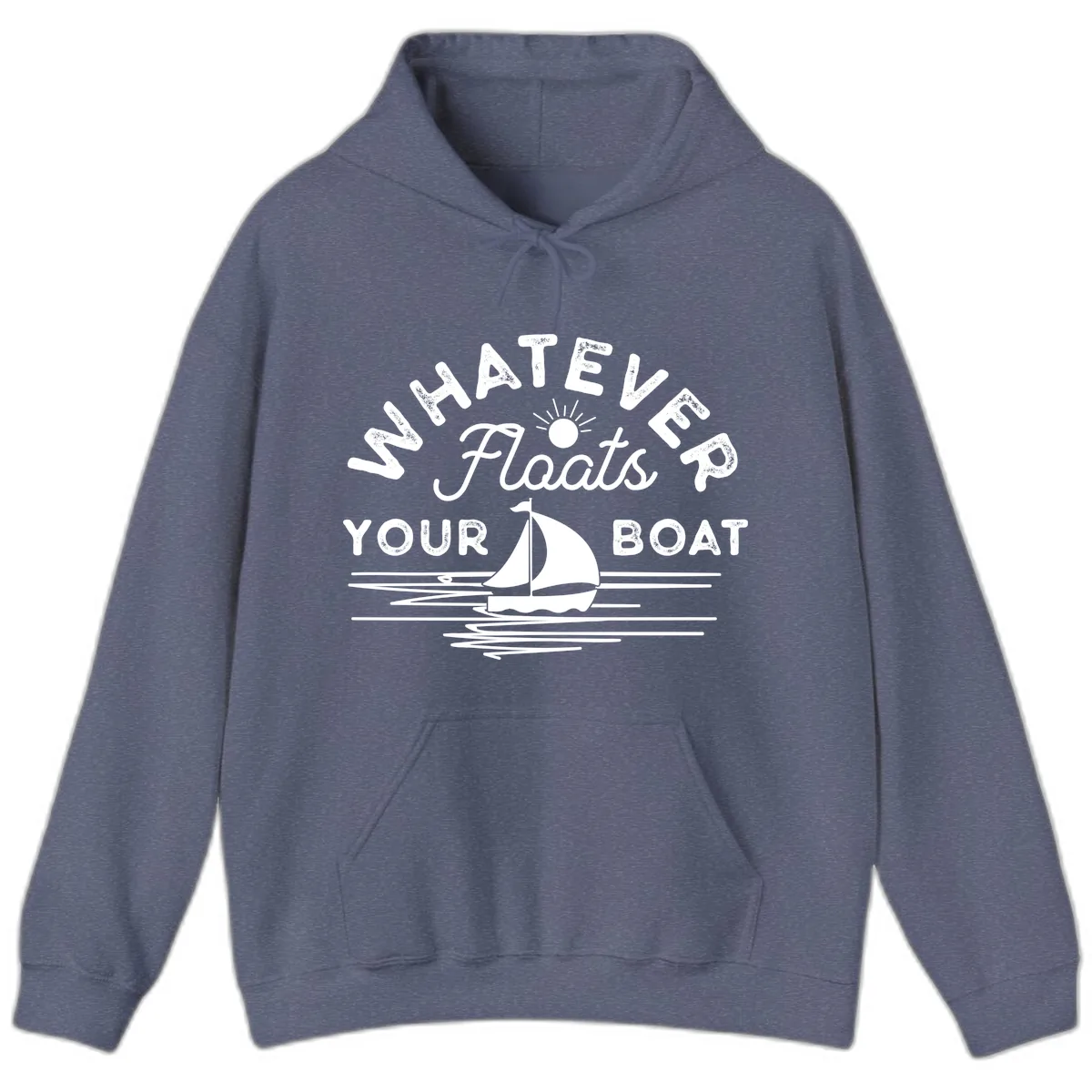 Whatever Floats Your Boat Design Hoodie in Heather Navy