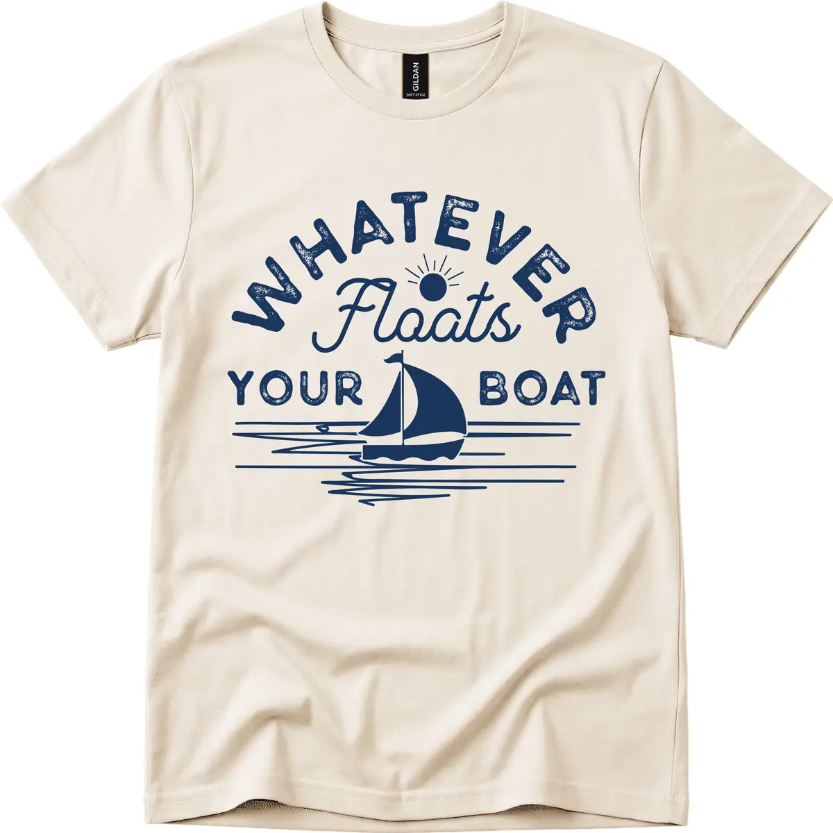 Whatever Floats Your Boat Design T-Shirt in Natural