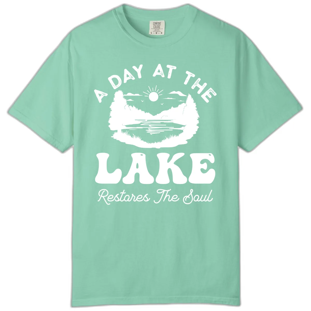 A Day At The Lake Restores The Soul Comfort Color in Island Reef