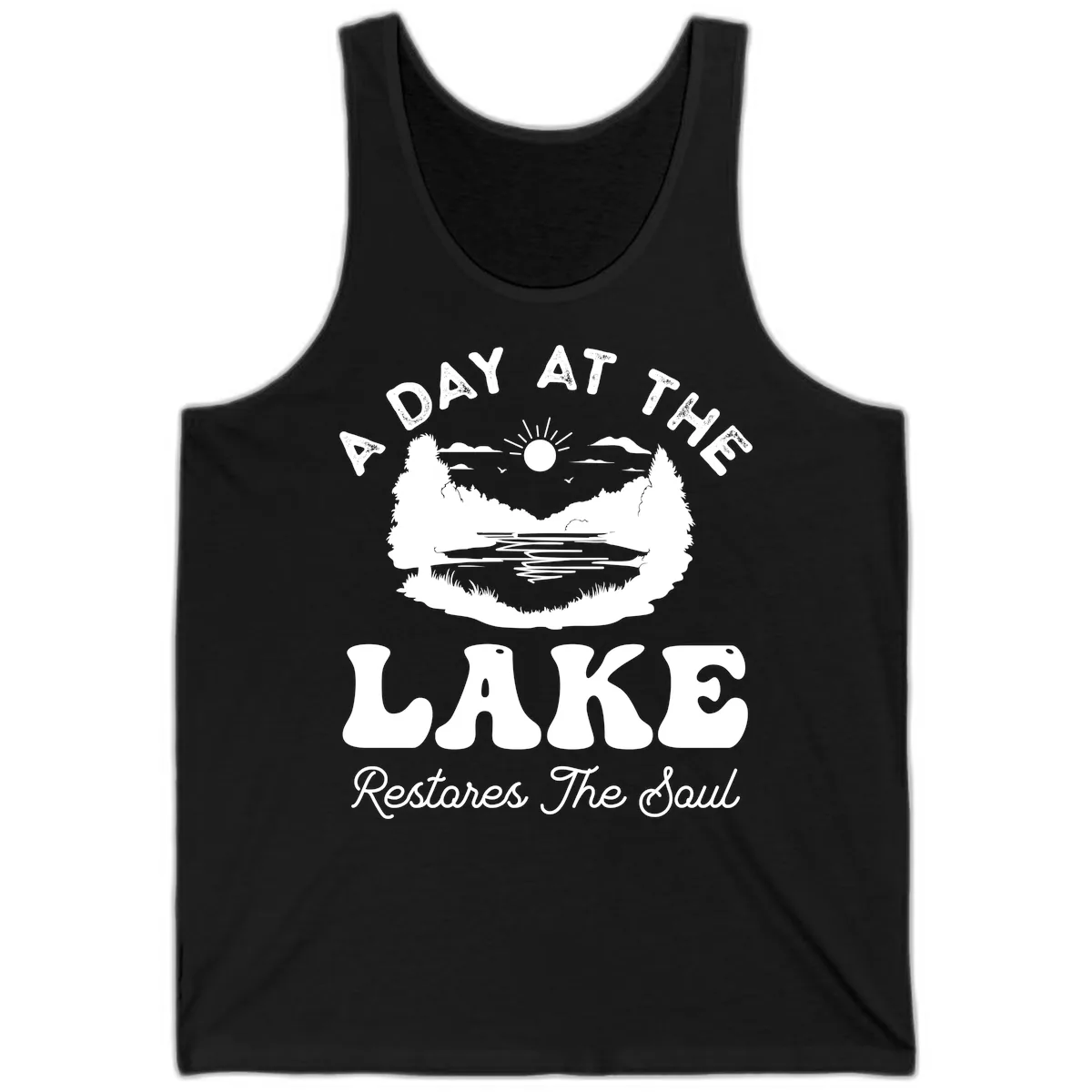 A Day At The Lake Restores The Soul Tank in Black