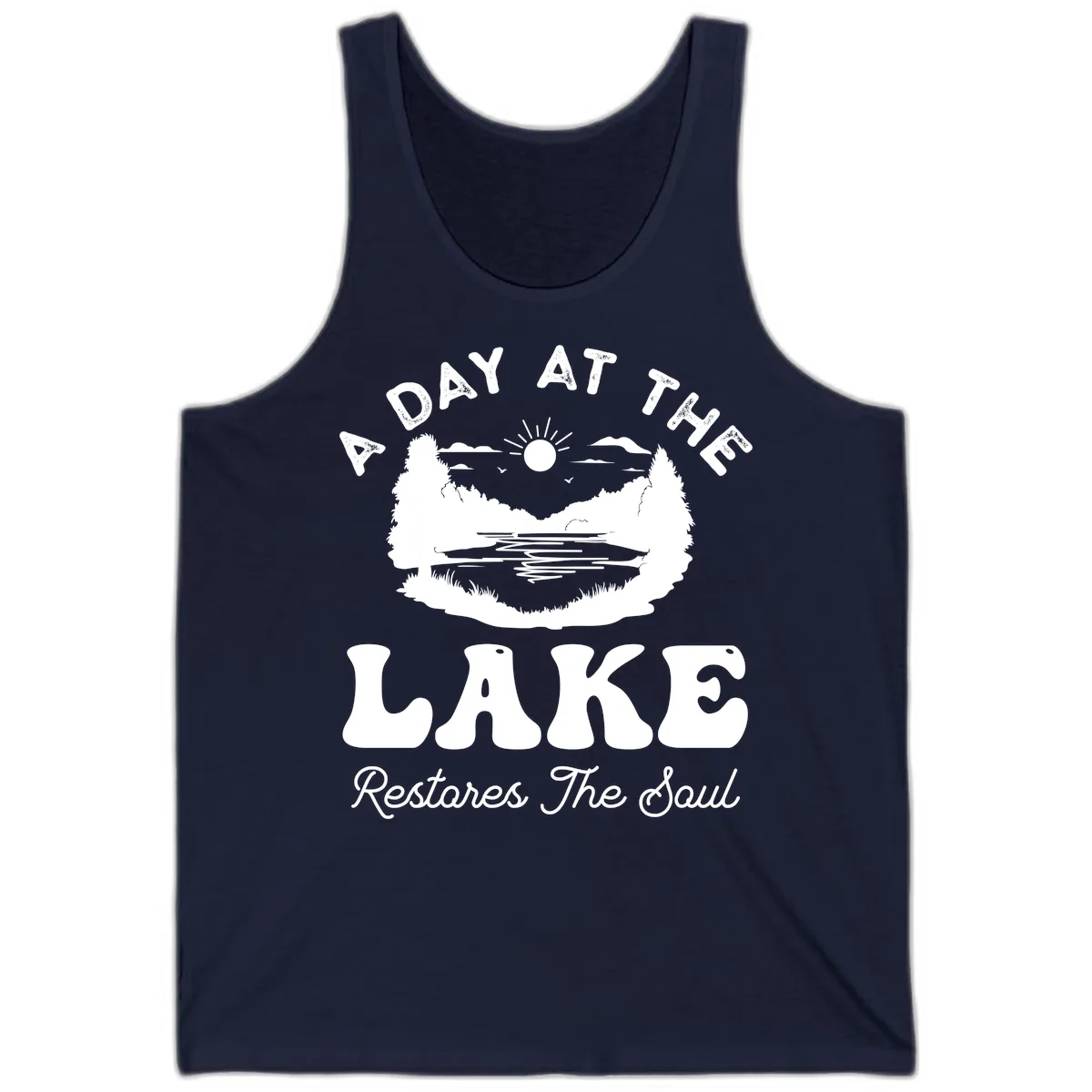 A Day At The Lake Restores The Soul Tank in Navy