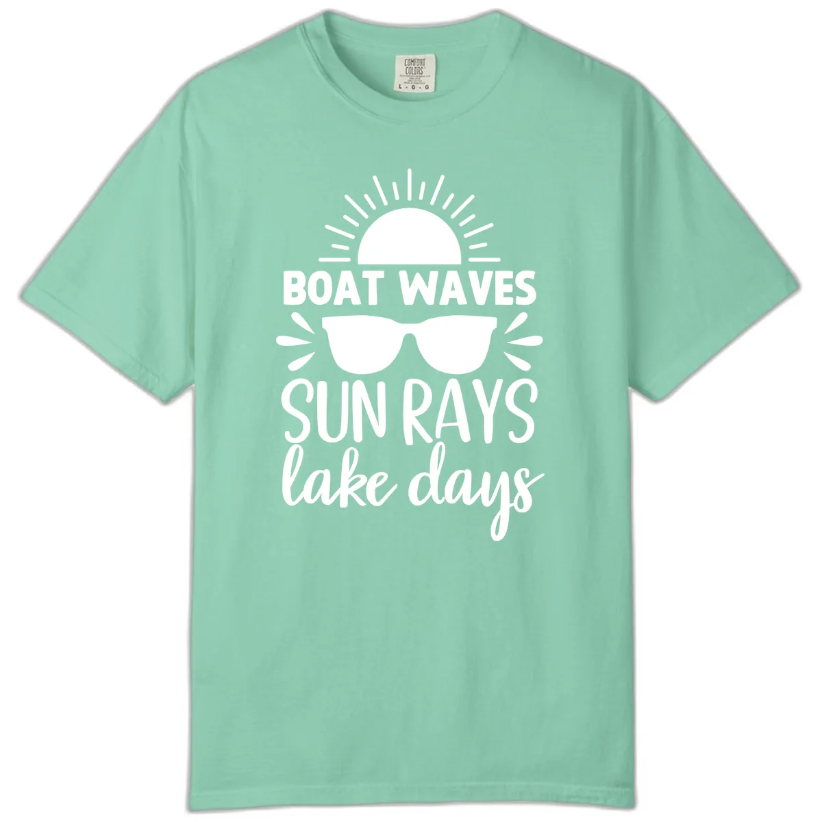 Boat Waves Sun Rays Lake Days Comfort Color in Island Reef