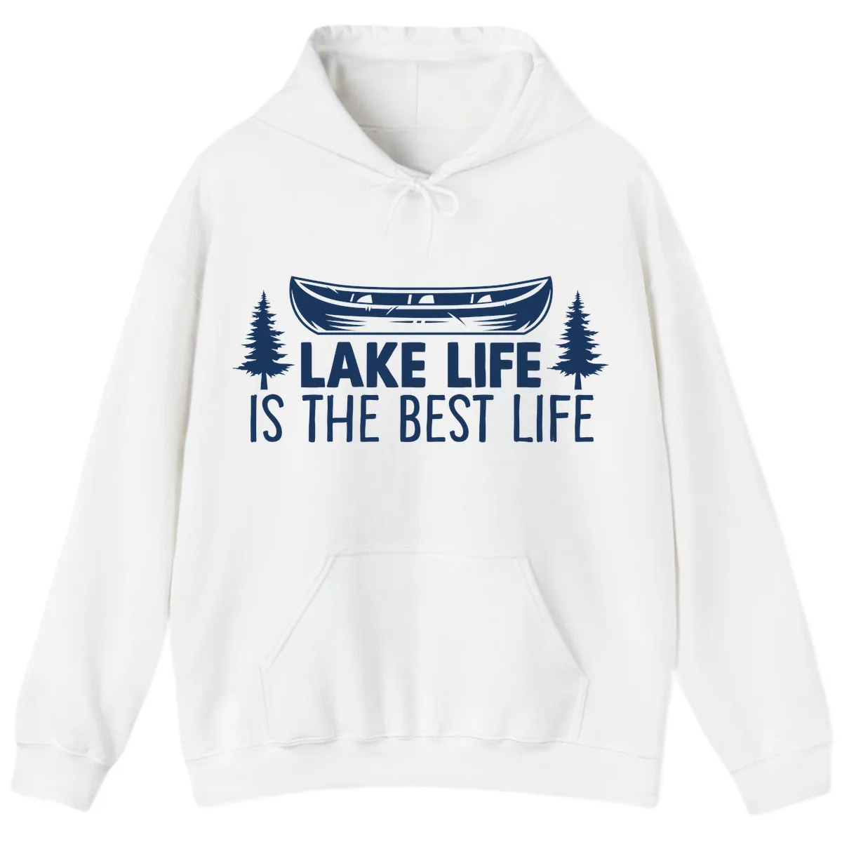 Lake Life Is The Best Life Design Hoodie in White
