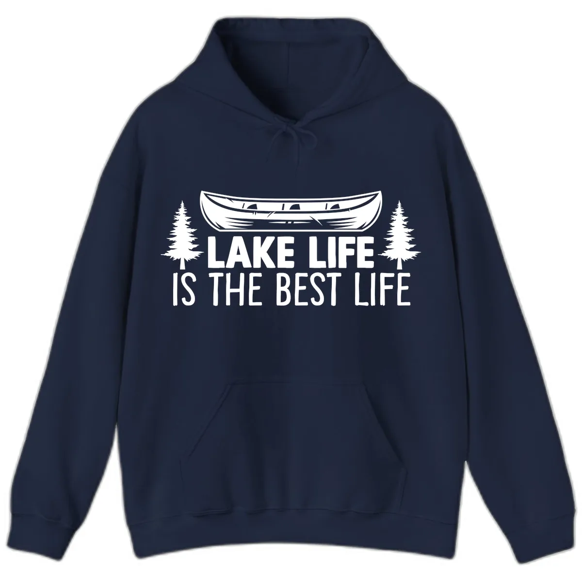 Lake Life Is The Best Life Design Hoodie in Navy