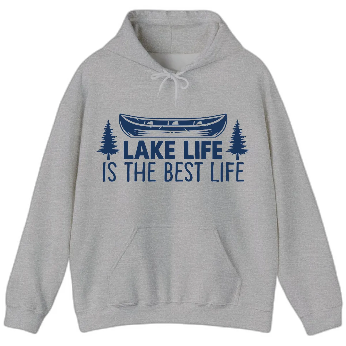 Lake Life Is The Best Life Design Hoodie in Sport Grey
