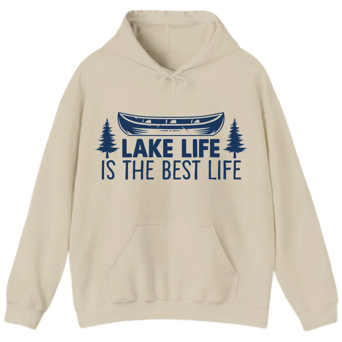 Lake Life Is The Best Life Design Hoodie in Sand