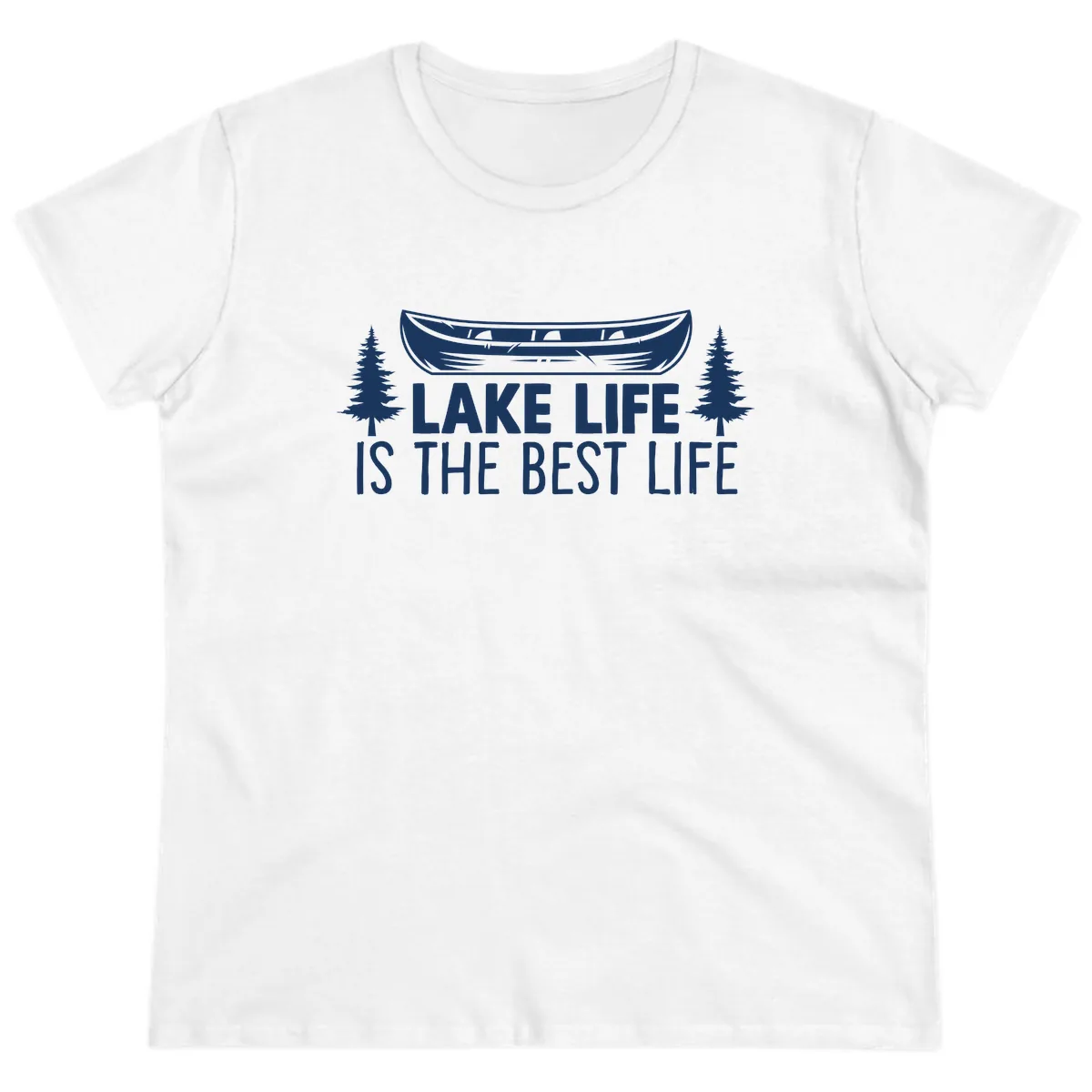 Lake Life Is The Best Life Design Ladies Tee in White