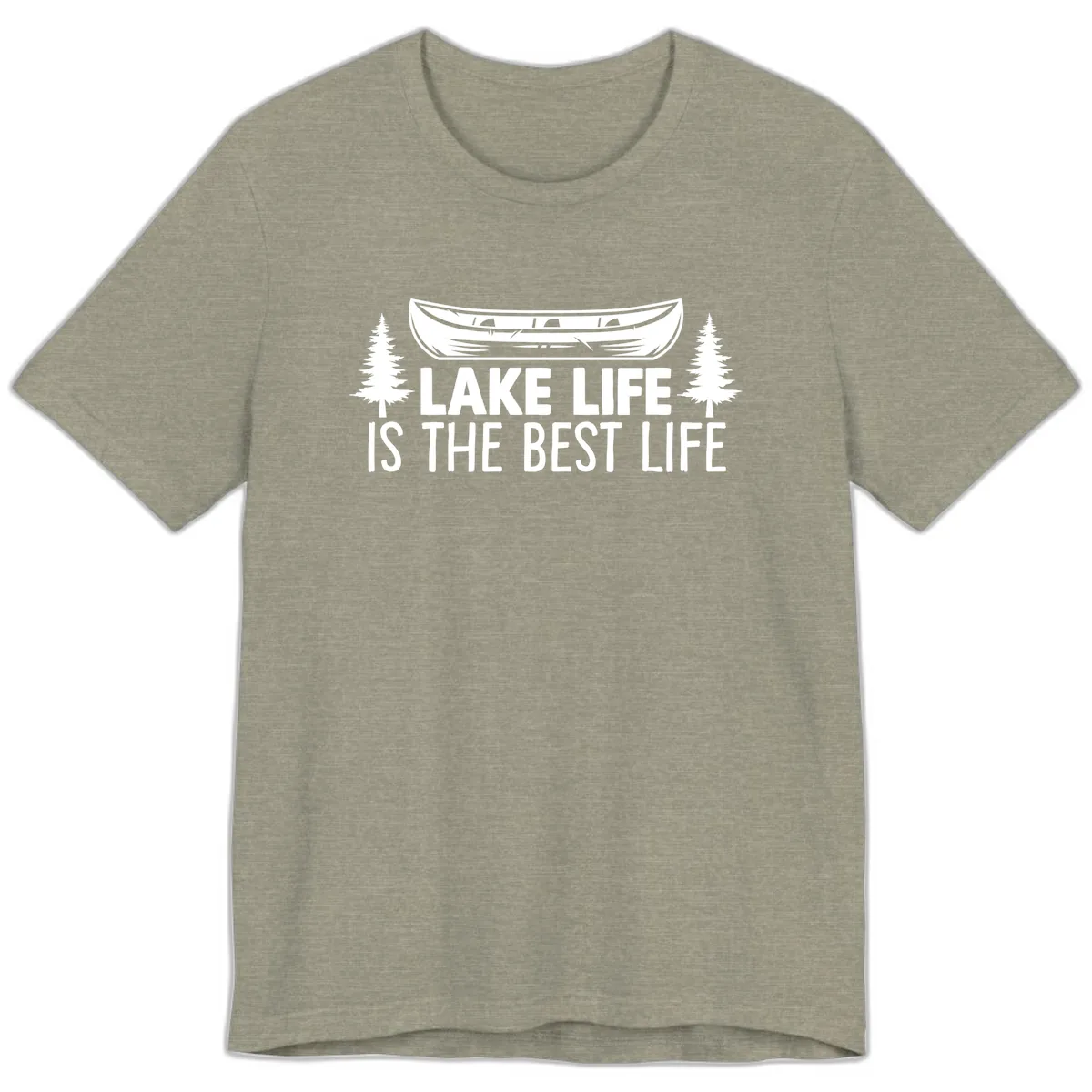 Lake Life Is The Best Life Design Premium T-Shirt in Heather Stone
