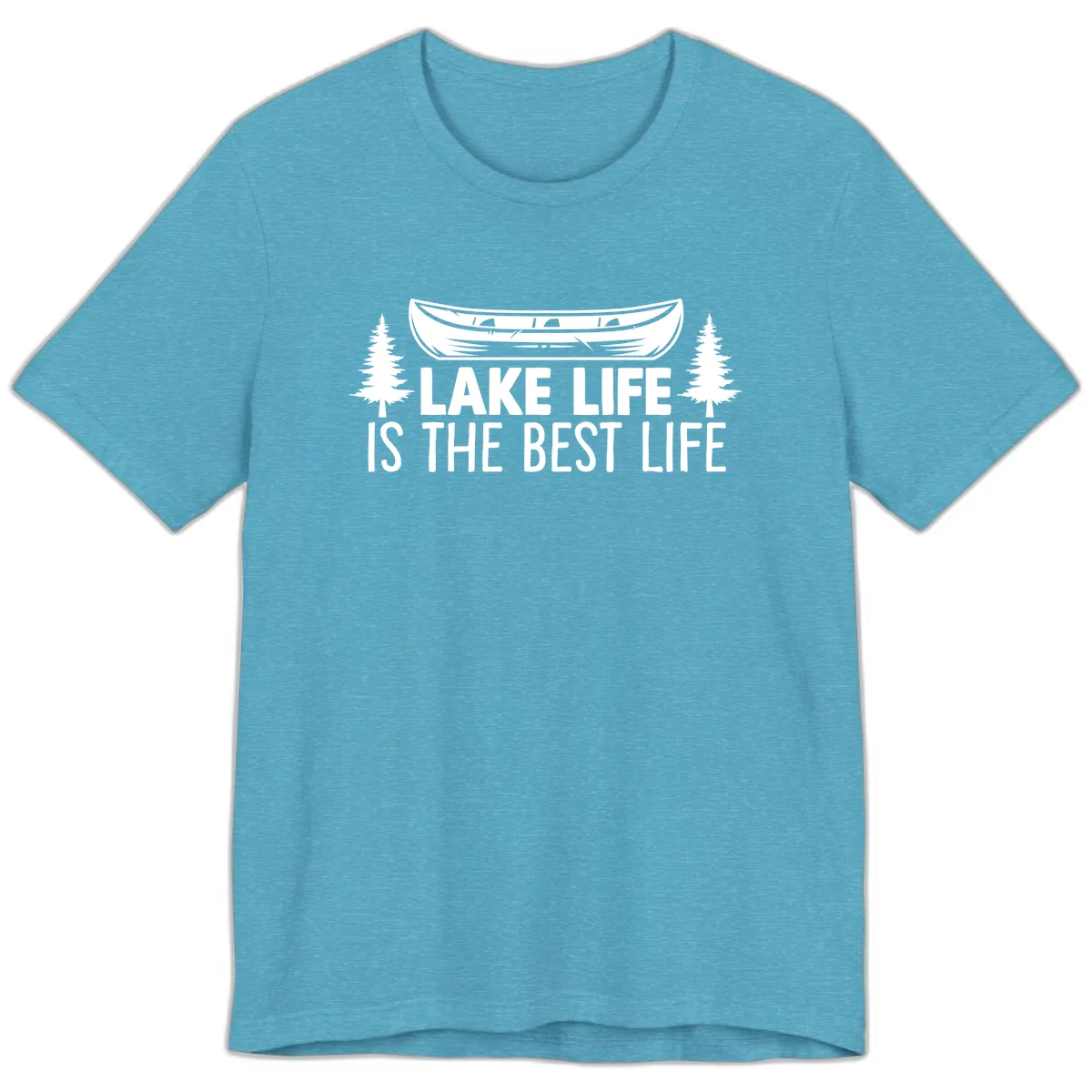 Lake Life Is The Best Life Design Premium T-Shirt in Heather Aqua