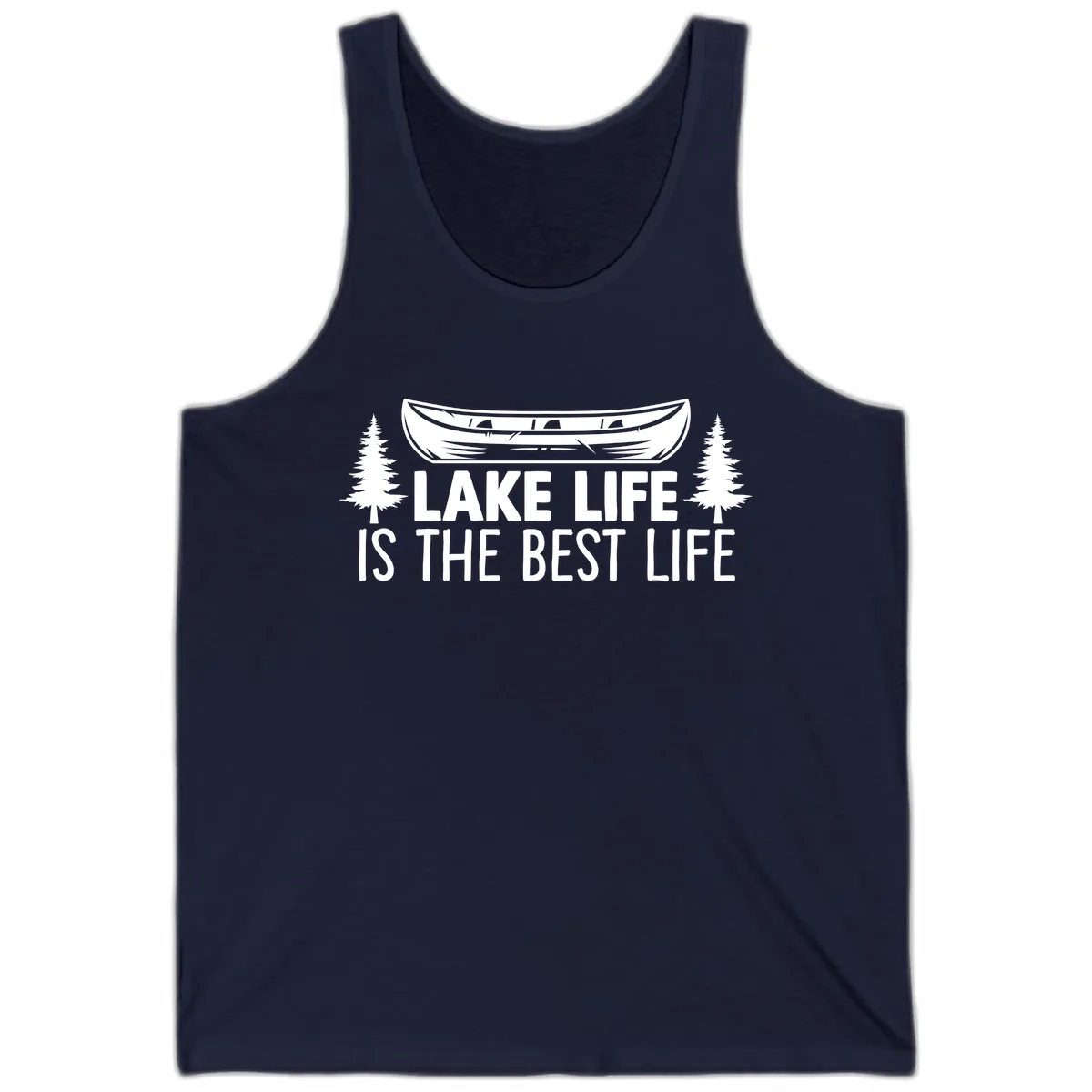 Lake Life Is The Best Life Design Tank in Navy