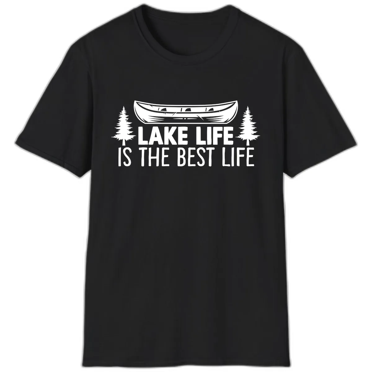 Lake Life Is The Best Life Design T-Shirt in Black