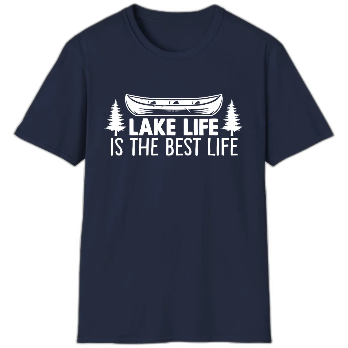 Lake Life Is The Best Life Design T-Shirt in Navy