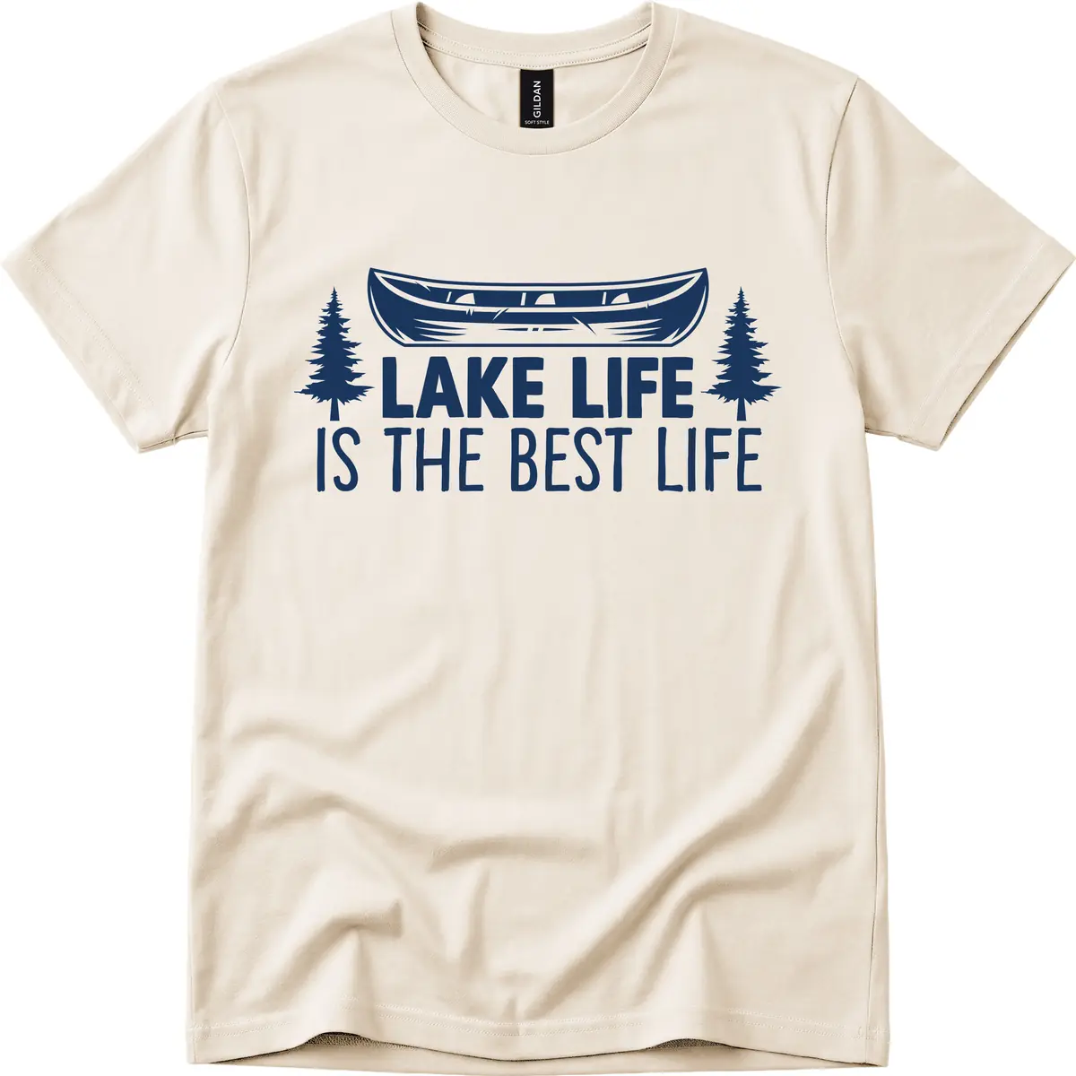 Lake Life Is The Best Life Design T-Shirt in Natural