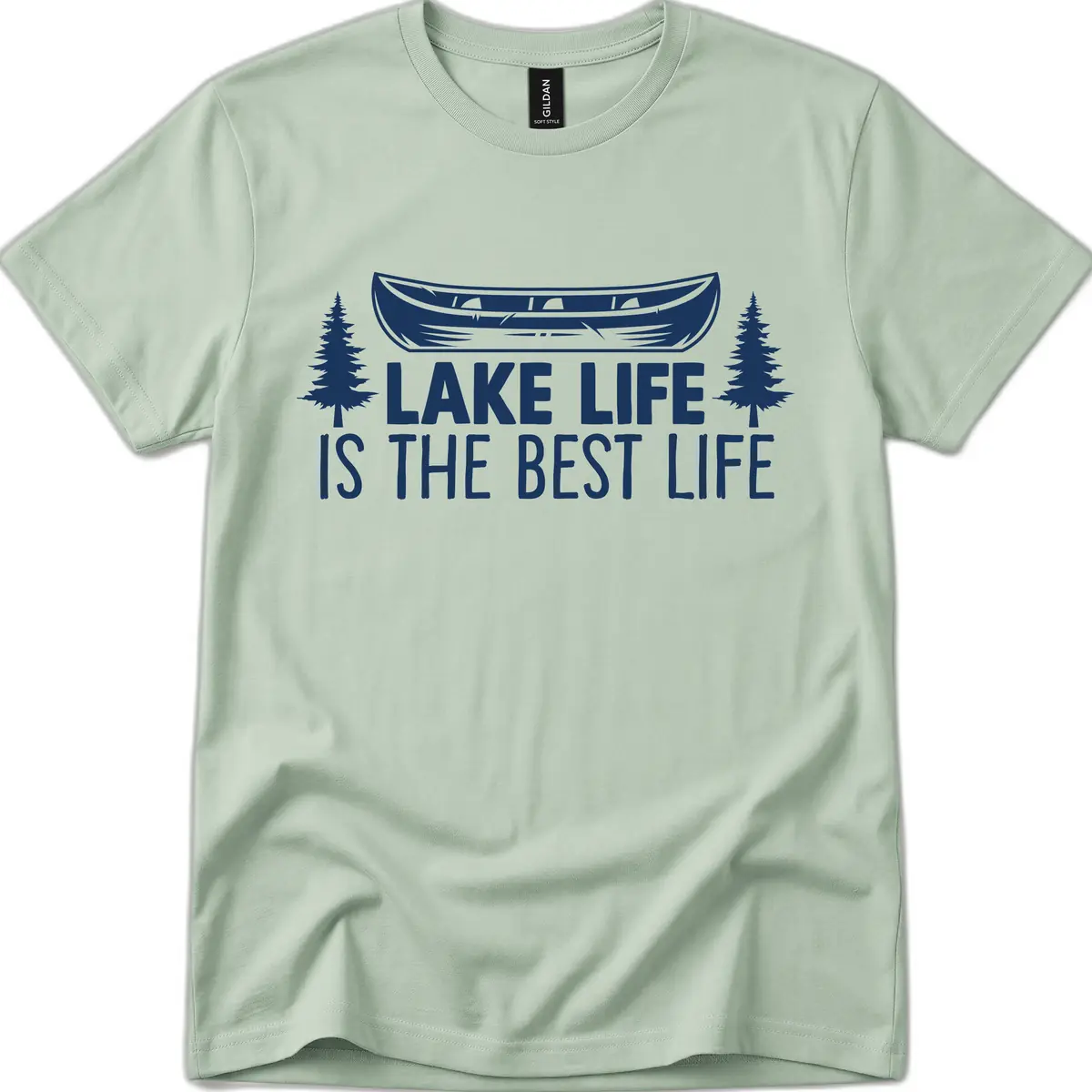 Lake Life Is The Best Life Design T-Shirt in Sage
