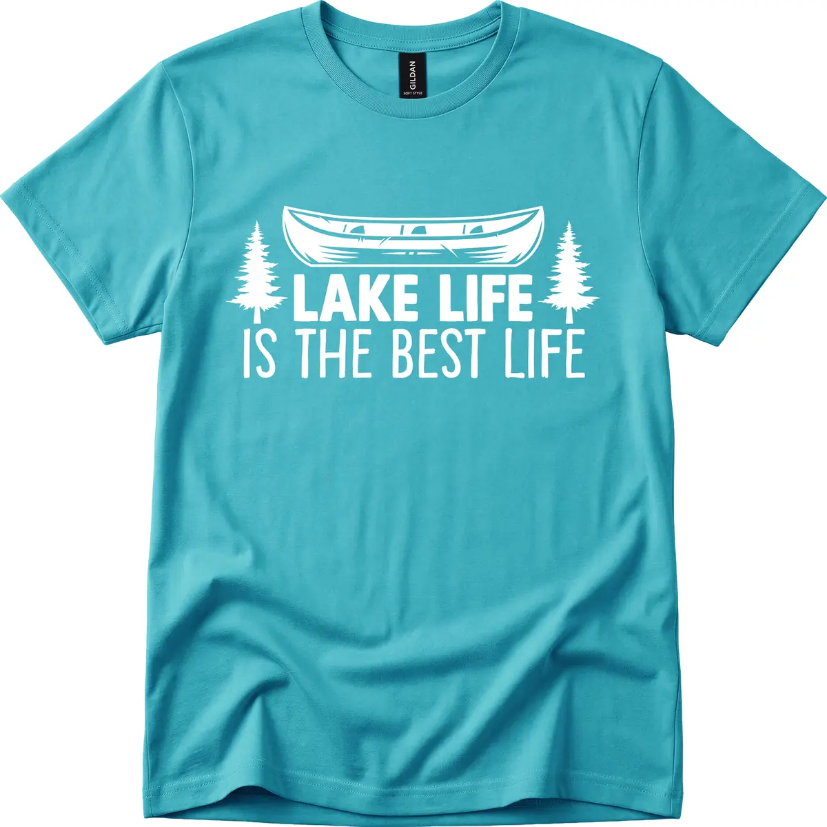 Lake Life Is The Best Life Design T-Shirt in Tropical Blue