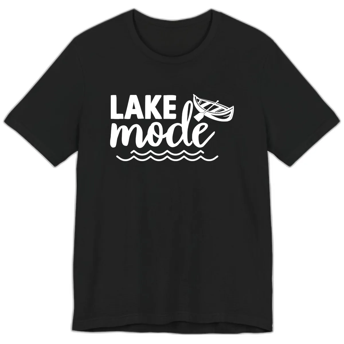 Lake Mode Canoe Design Premium T-Shirt in Black