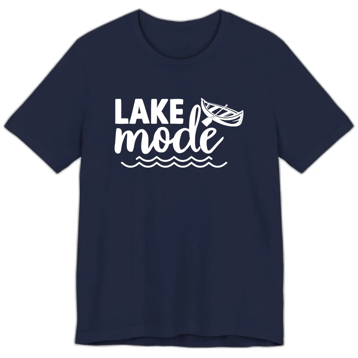 Lake Mode Canoe Design Premium T-Shirt in Navy