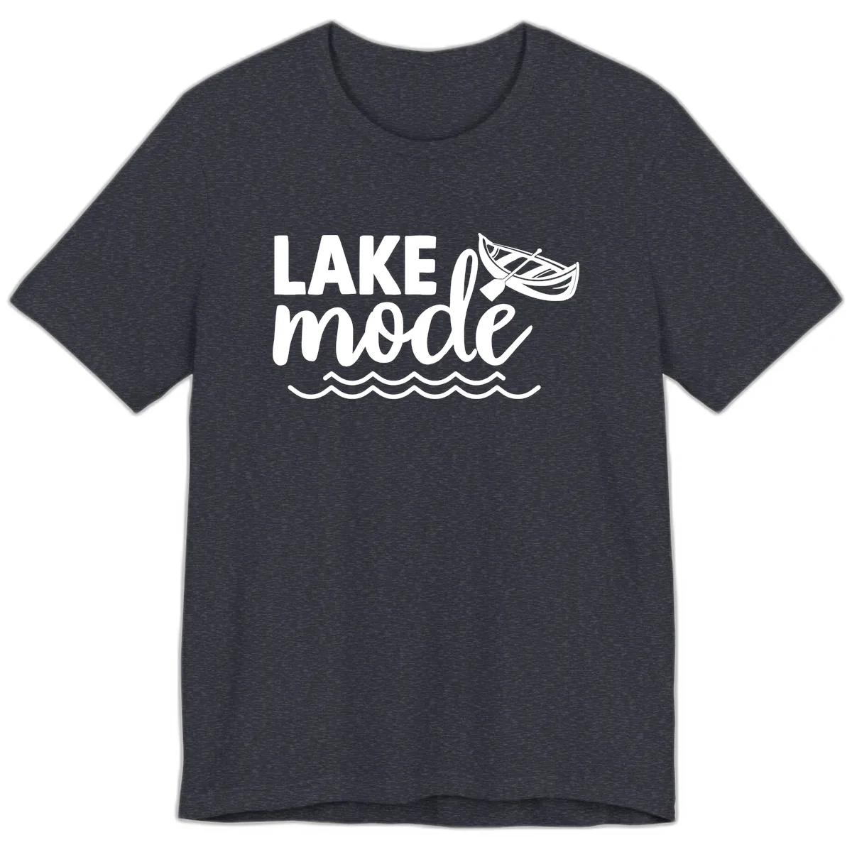 Lake Mode Canoe Design Premium T-Shirt in Heather Navy