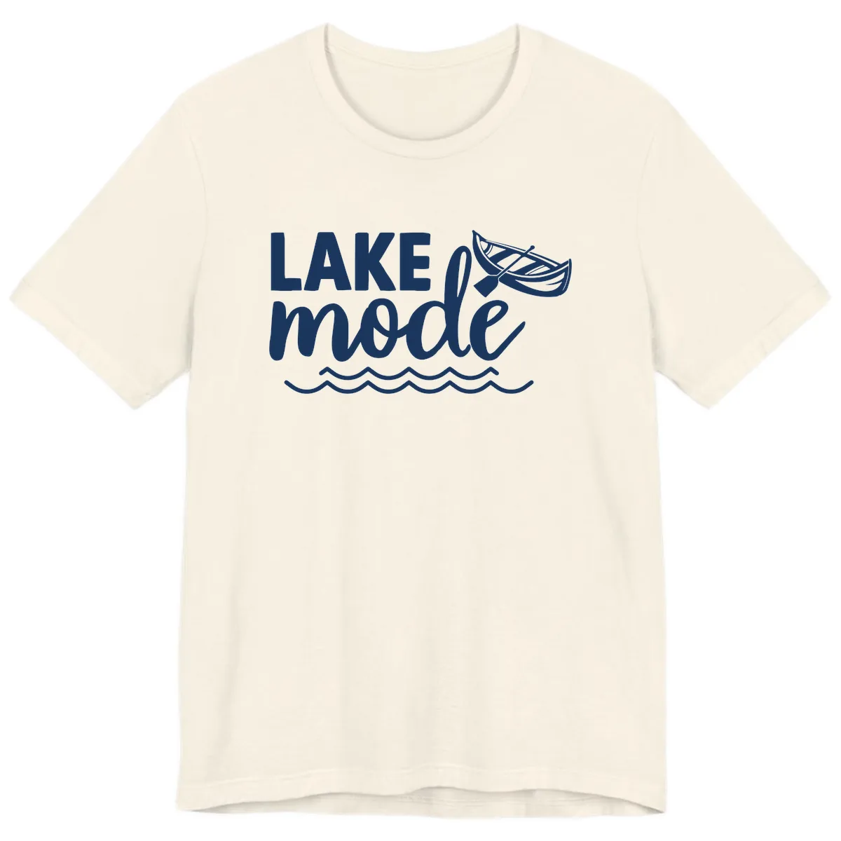 Lake Mode Canoe Design Premium T-Shirt in Natural