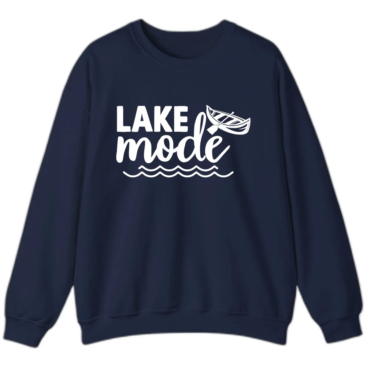 Lake Mode Canoe Design Sweatshirt in Navy