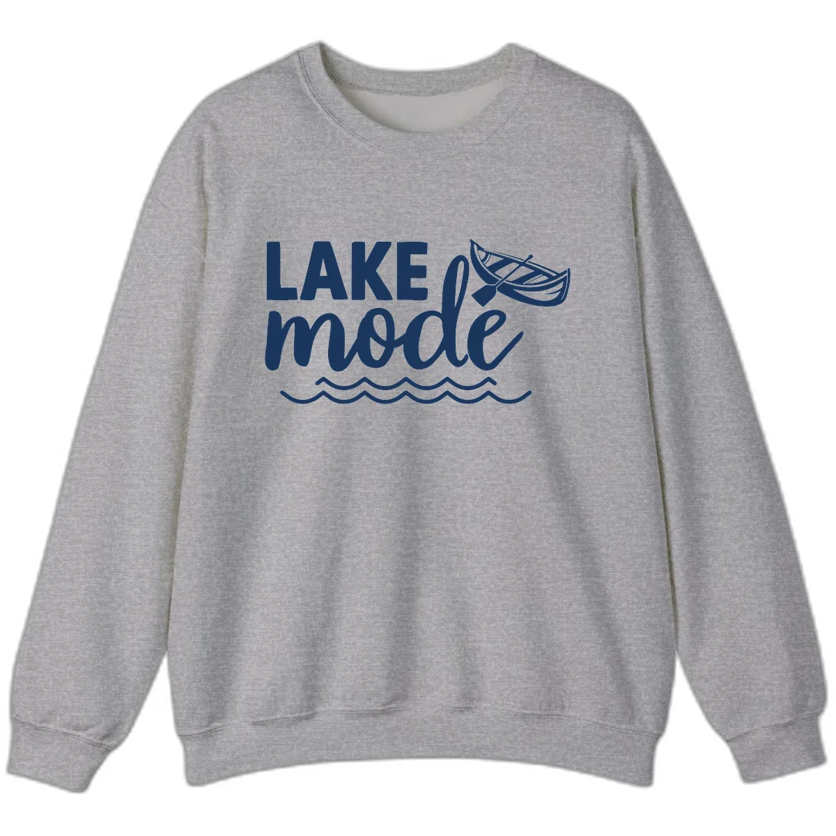 Lake Mode Canoe Design Sweatshirt in Sport Grey