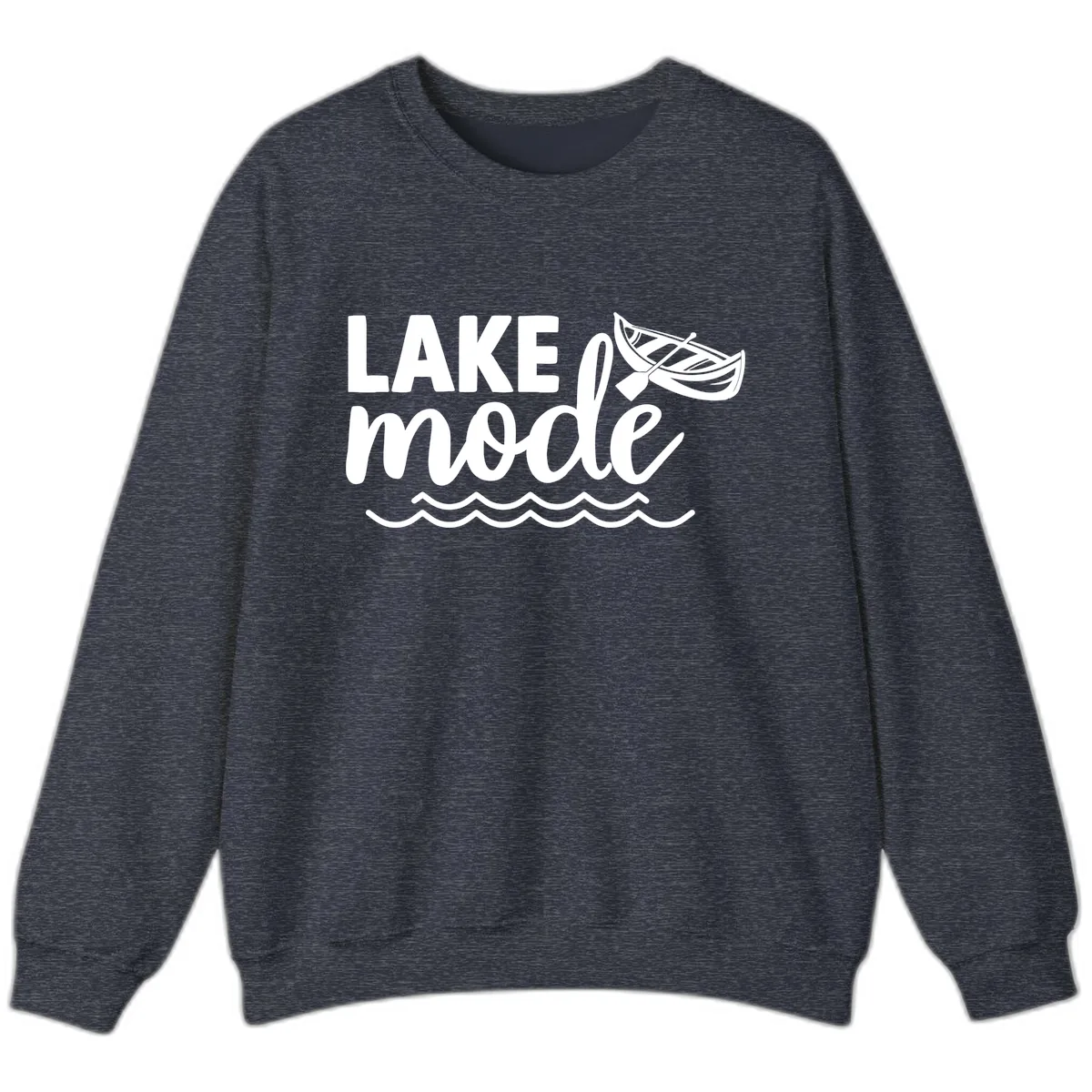 Lake Mode Canoe Design Sweatshirt in Heather Sport Dark Navy