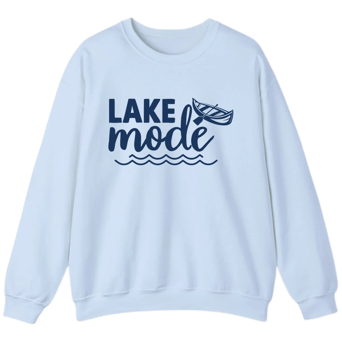 Lake Mode Canoe Design Sweatshirt in Light Blue