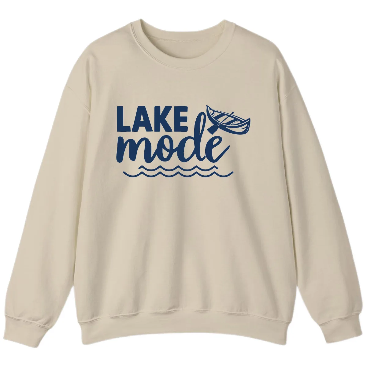 Lake Mode Canoe Design Sweatshirt in Sand