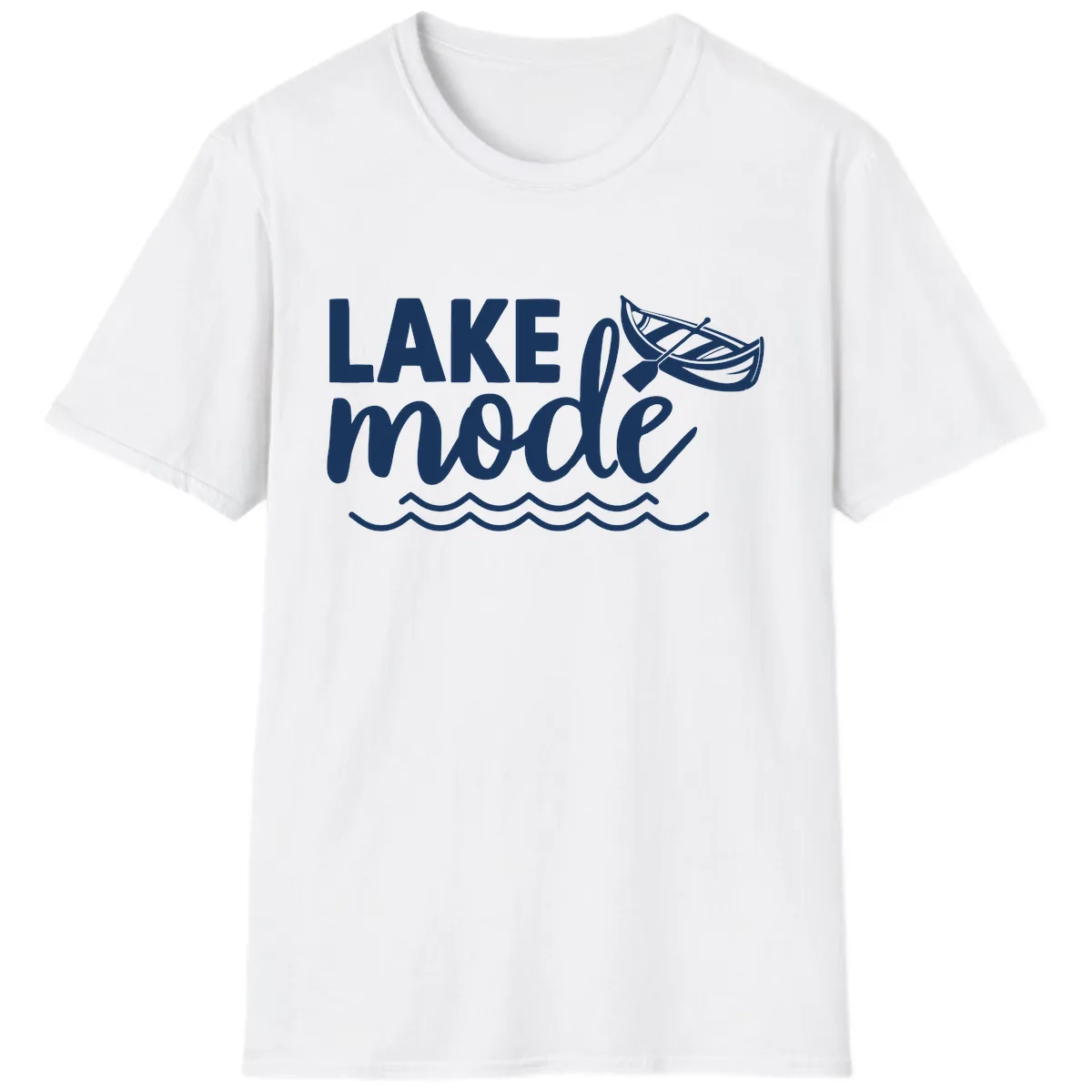 Lake Mode Canoe Design T-Shirt in White