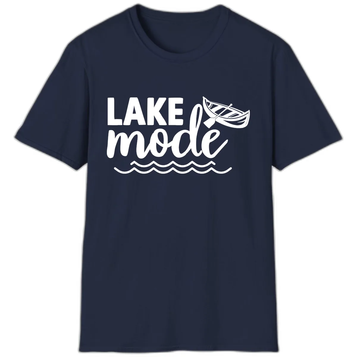 Lake Mode Canoe Design T-Shirt in Navy