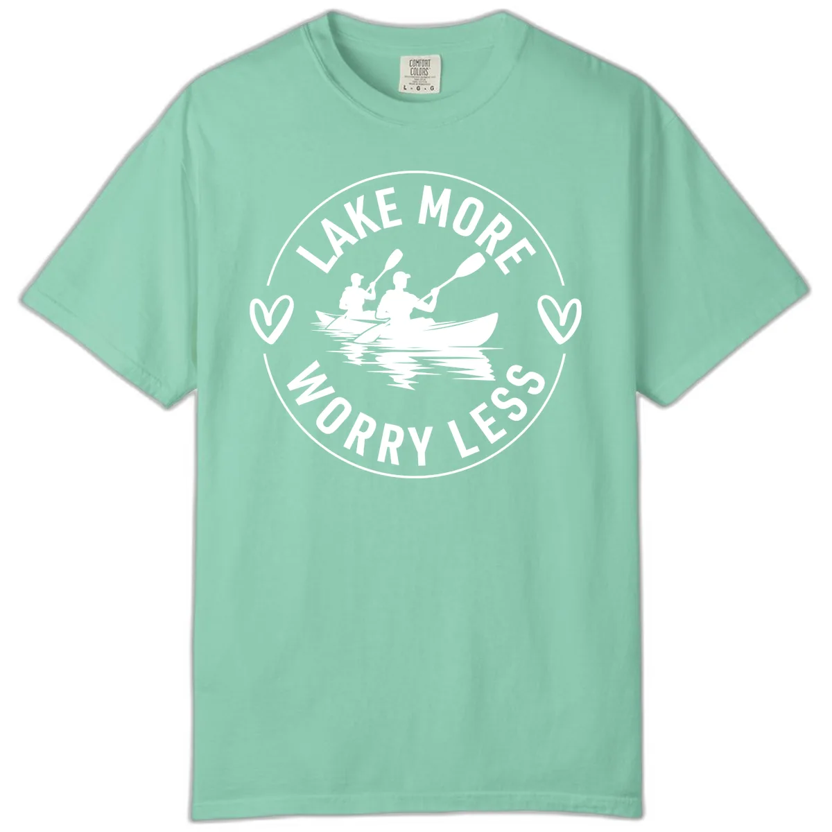 Lake More Worry Less Kayaking Design Comfort Color in Island Reef
