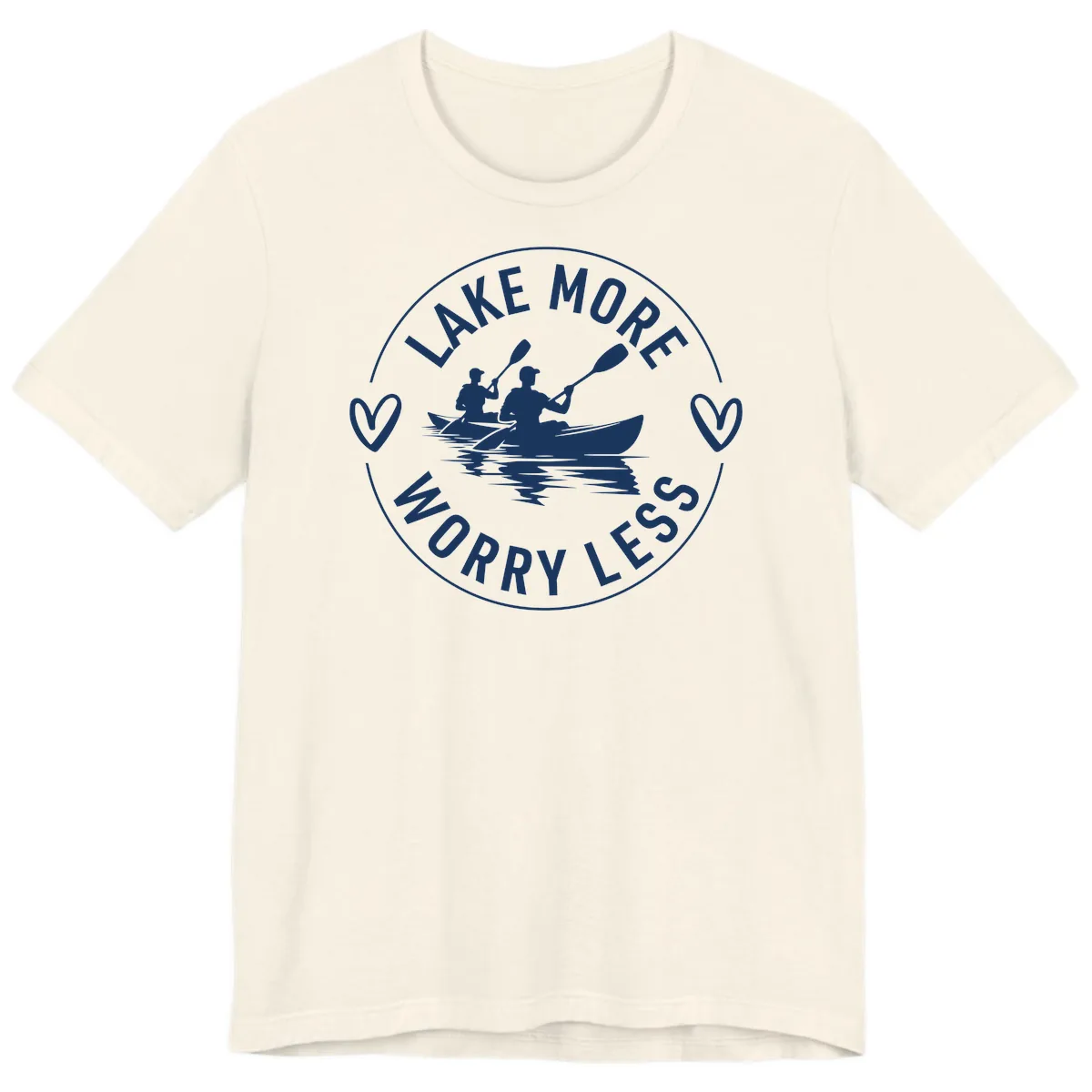 Lake More Worry Less Kayaking Design Premium T-Shirt in Natural