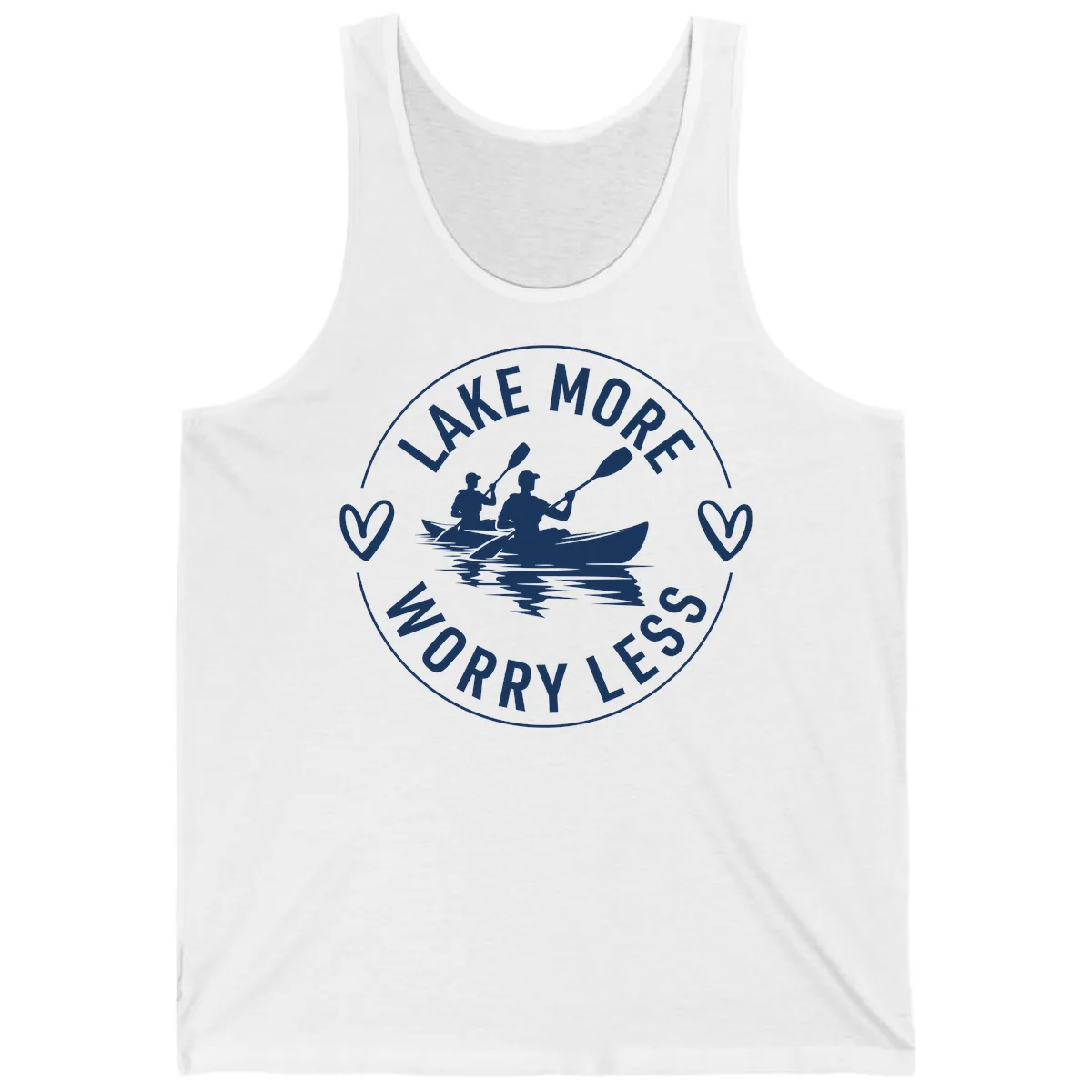 Lake More Worry Less Kayaking Design Tank in White