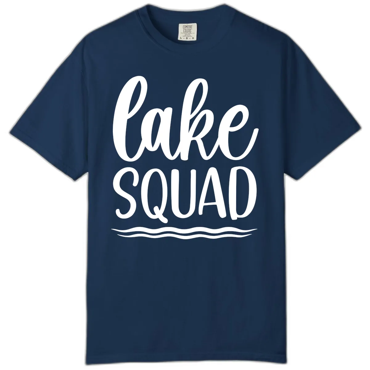 Lake Squad Typography Design Comfort Color in Navy