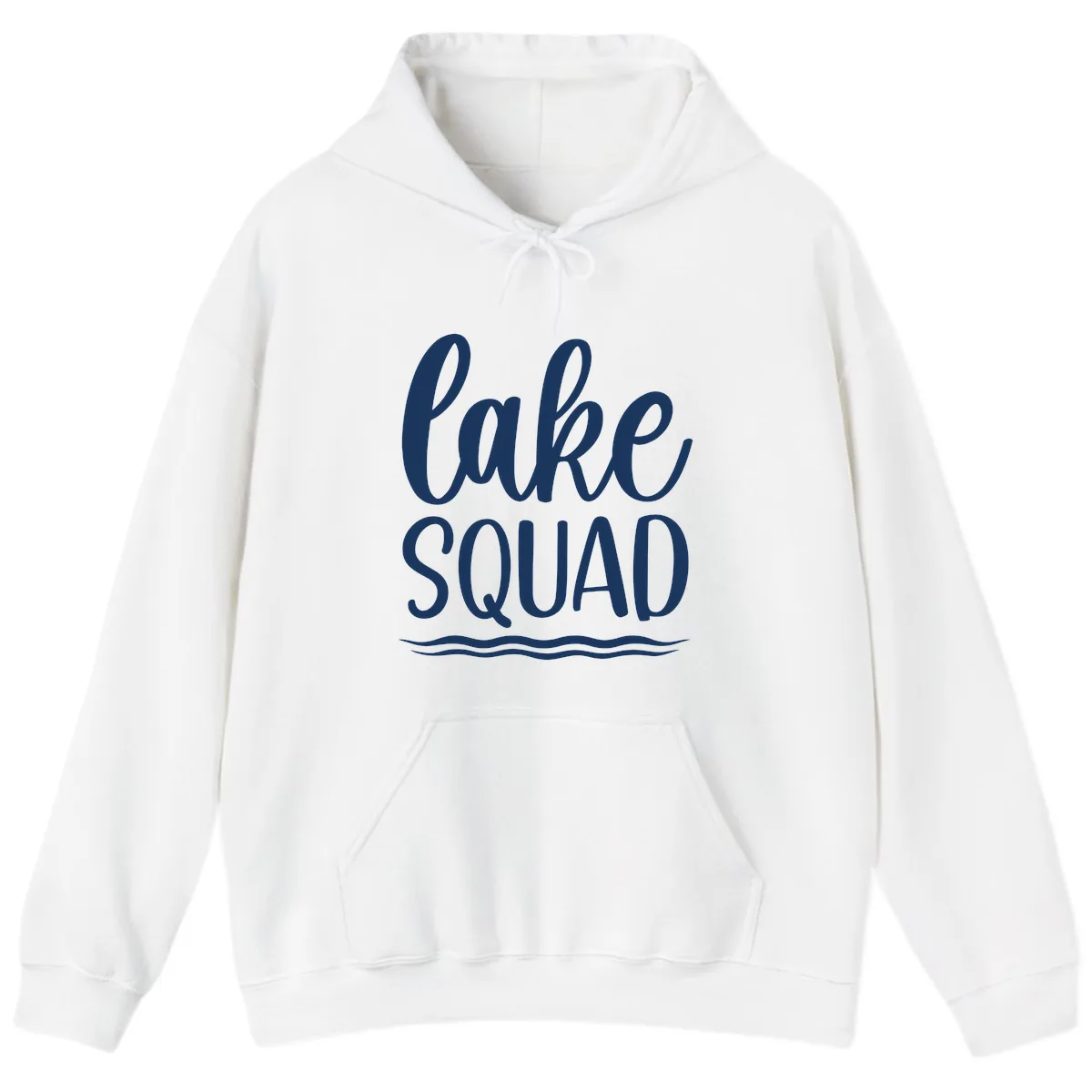 Lake Squad Typography Design Hoodie in White