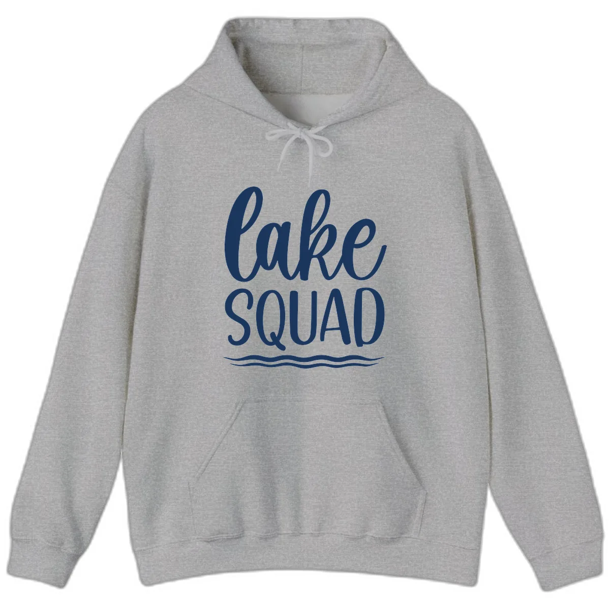 Lake Squad Typography Design Hoodie in Sport Grey