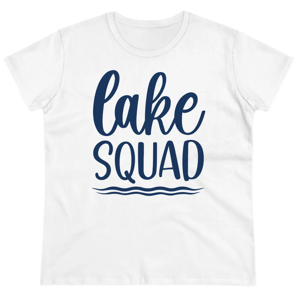 Lake Squad Typography Design Ladies Tee in White